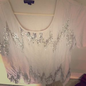 White sparkly tank top